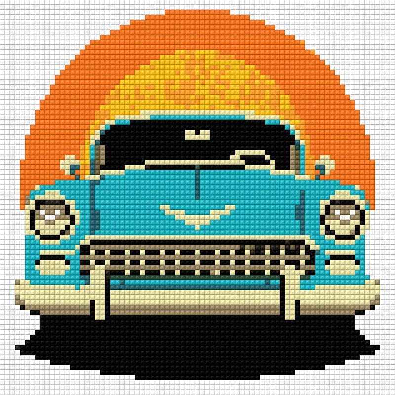 Timanttikuvio - Retro Car