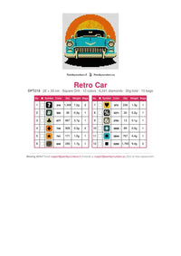 Thumbnail for Retro Car timanttimaalauksen värikartta – 12 DMC-väriä