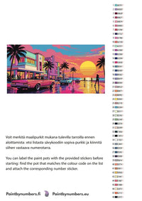 Thumbnail for Värikartta ja ohjeet - Retro Cars on Beach Avenue 80x40cm