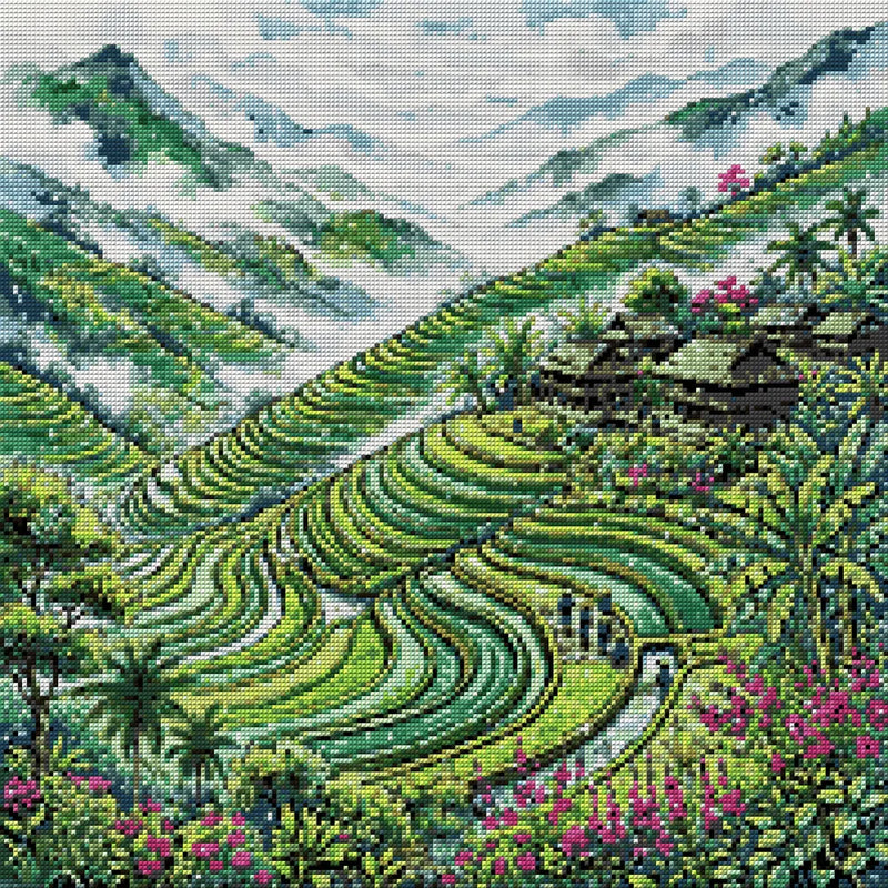 Timanttikuvio - Rice Terraces