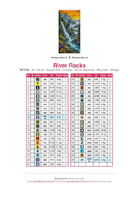 Thumbnail for River Rocks timanttimaalauksen värikartta – 41 DMC-väriä