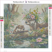 Thumbnail for Riverbank Otters timanttimaalauksen liimapintainen canvas 30x30cm