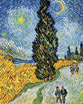 Thumbnail for Road with Cypress and Star by Van Gogh, 40x50 cm timanttimaalaus – lopullisen kuvion esikatselu