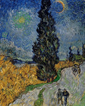 Thumbnail for Road with Cypress and Star by Van Gogh, 40x50 cm timanttimaalaus – alkuperäinen kuva, josta kuvio on tehty