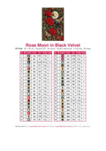 Thumbnail for Rose Moon in Black Velvet timanttimaalauksen värikartta – 42 DMC-väriä