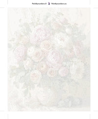 Thumbnail for Numeroitu kangas - Roses and Peonies Bouquet 40x50cm