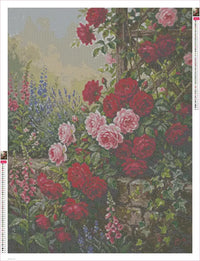Thumbnail for Roses on the Wall timanttimaalauksen liimapintainen canvas 60x80cm