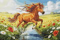 Thumbnail for Timanttikuvio - Running Horse in Field