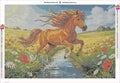 Thumbnail for Running Horse in Field timanttimaalauksen liimapintainen canvas 60x40cm