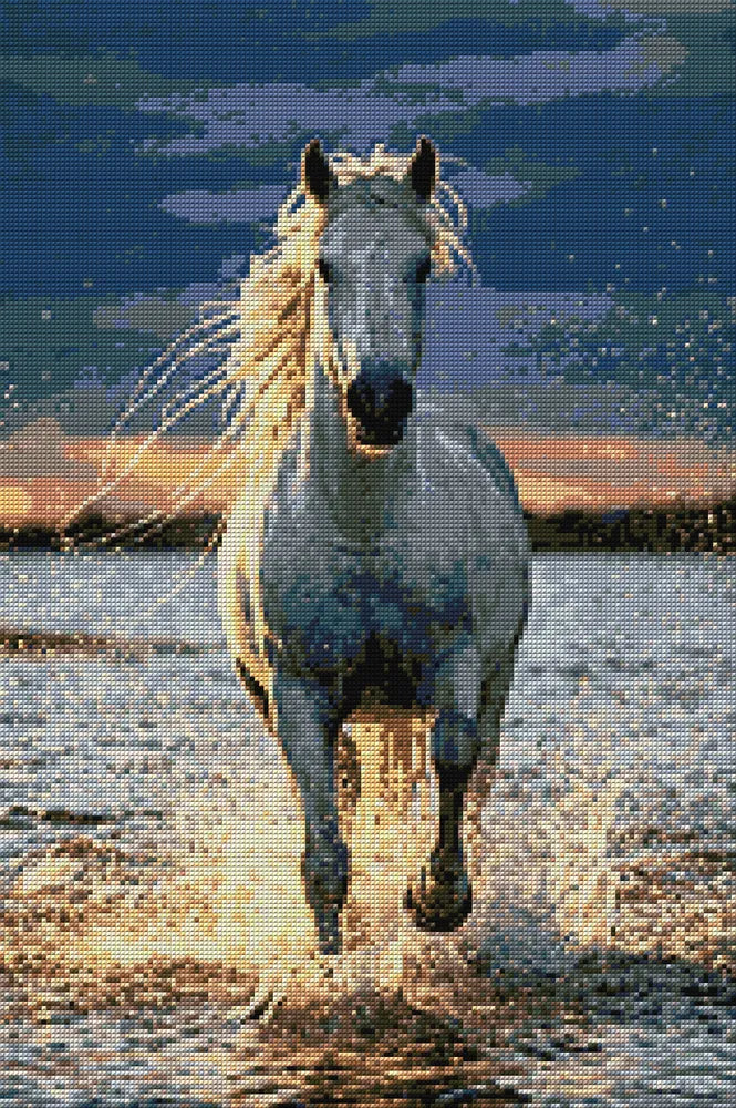 Timanttikuvio - Running White Horse