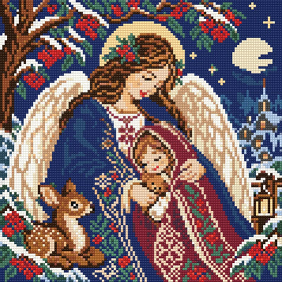 Safe beneath the Rowan, 30x30 cm timanttimaalaus – lopullisen kuvion esikatselu