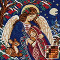 Thumbnail for Safe beneath the Rowan, 30x30 cm timanttimaalaus – lopullisen kuvion esikatselu ja lähikuva neliönmuotoisista timanteista