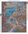 Thumbnail for Santorini View timanttimaalauksen liimapintainen canvas 40x50cm