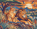 Thumbnail for Savanna Family Tapestry, 50x40 cm timanttimaalaus – lopullisen kuvion esikatselu