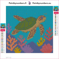 Thumbnail for Sea Turtle timanttimaalauksen liimapintainen canvas 20x20cm