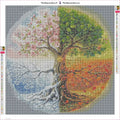 Thumbnail for Seasons of a Tree timanttimaalauksen liimapintainen canvas 50x50cm
