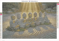 Thumbnail for Seven Buddhas timanttimaalauksen liimapintainen canvas 60x40cm