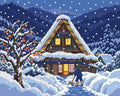 Thumbnail for Shirakawa-go, Clearing Snow, 50x40 cm timanttimaalaus – lopullisen kuvion esikatselu