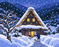 Thumbnail for Shirakawa-go, Clearing Snow, 50x40 cm timanttimaalaus – alkuperäinen kuva, josta kuvio on tehty