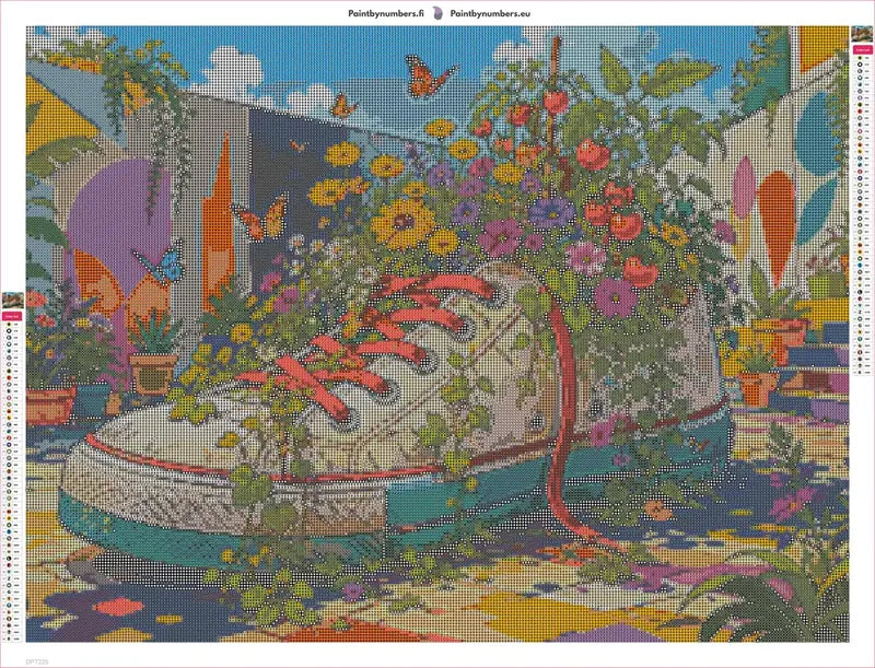 Shoe Planter timanttimaalauksen liimapintainen canvas 80x60cm
