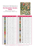 Thumbnail for Six December Garden Birds timanttimaalauksen värikartta – 37 DMC-väriä