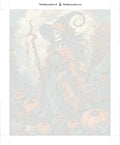 Thumbnail for Numeroitu kangas - Skeleton Witch with Pumpkins 40x50cm