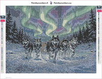 Thumbnail for Sled Dogs at Night timanttimaalauksen liimapintainen canvas 40x30cm