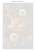Thumbnail for Numeroitu kangas - Sleeping Fox and Flowers 40x60cm