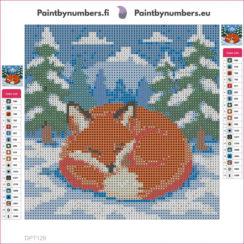 Sleeping Fox timanttimaalauksen liimapintainen canvas 20x20cm