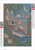Thumbnail for Sleeping Koala in Blue Leaves timanttimaalauksen liimapintainen canvas 20x30cm