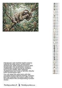 Thumbnail for Värikartta ja ohjeet - Sloth on Tree Branch 50x40cm