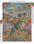 Thumbnail for Smiling Dog, Wildflowers timanttimaalauksen liimapintainen canvas 30x40cm