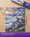 Thumbnail for Valmiin numeromaalauksen havainnekuva - Snow Leopard on Cliff 40x50cm
