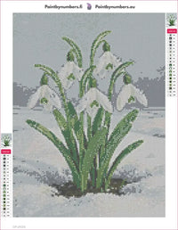 Thumbnail for Snowdrop Blossoms timanttimaalauksen liimapintainen canvas 30x40cm
