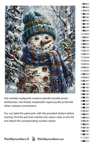Thumbnail for Värikartta ja ohjeet - Snowman with Blue Scarf 40x50cm