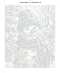 Thumbnail for Numeroitu kangas - Snowman with Blue Scarf 40x50cm