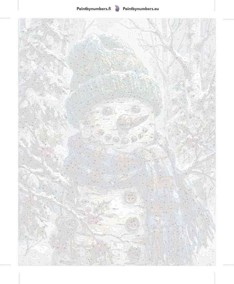 Numeroitu kangas - Snowman with Blue Scarf 40x50cm