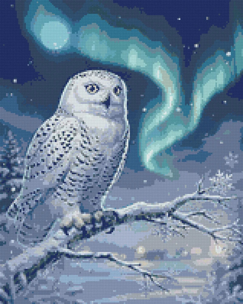 Timanttikuvio - Moonlit Snowy Owl