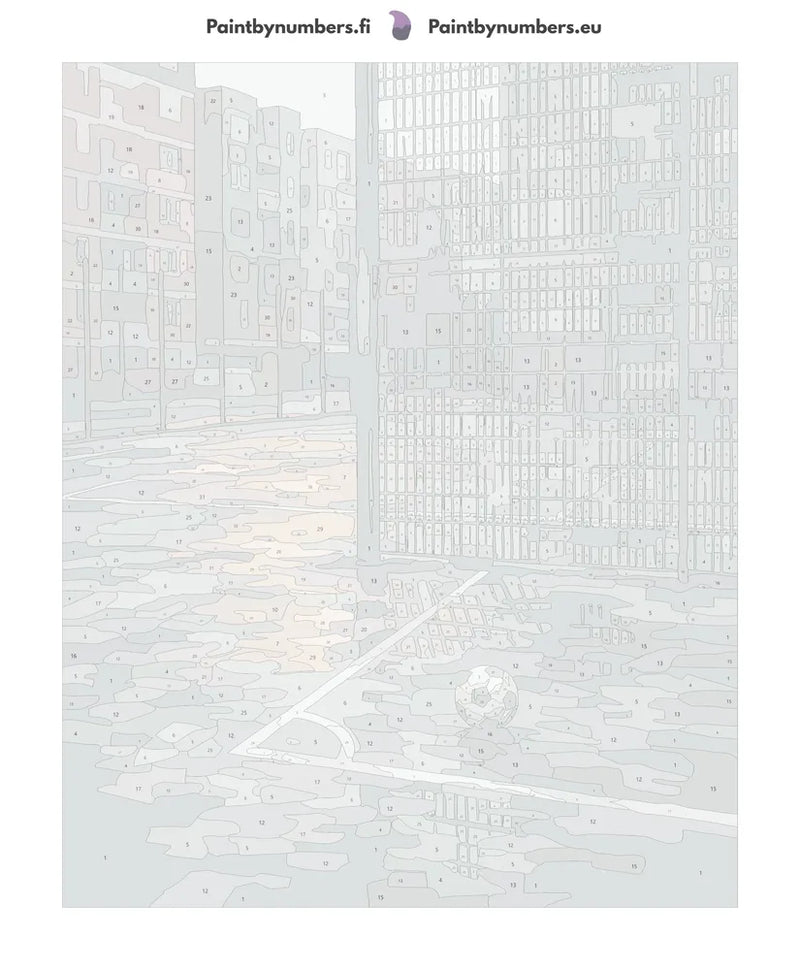 Numeroitu kangas - Soccer Ball on Court 40x50cm