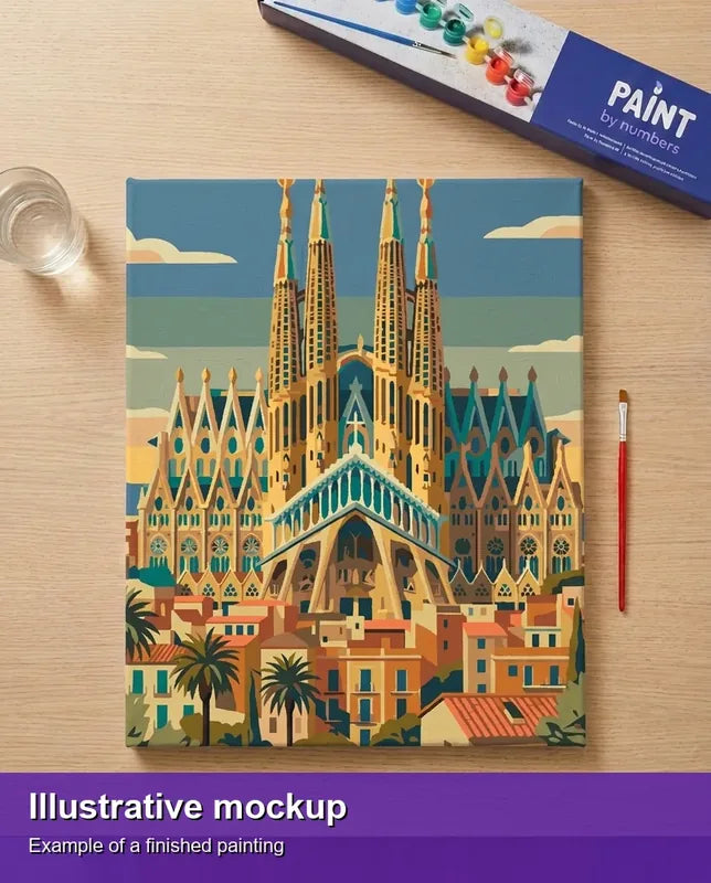 Valmiin numeromaalauksen havainnekuva - Spain Travel Poster 40x50cm