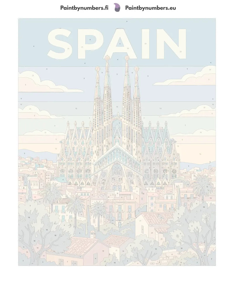 Numeroitu kangas - Spain Travel Poster 40x50cm