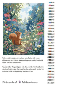 Thumbnail for Värikartta ja ohjeet - Squirrel in Flower Meadow 40x50cm