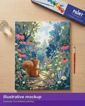 Thumbnail for Valmiin numeromaalauksen havainnekuva - Squirrel in Flower Meadow 40x50cm