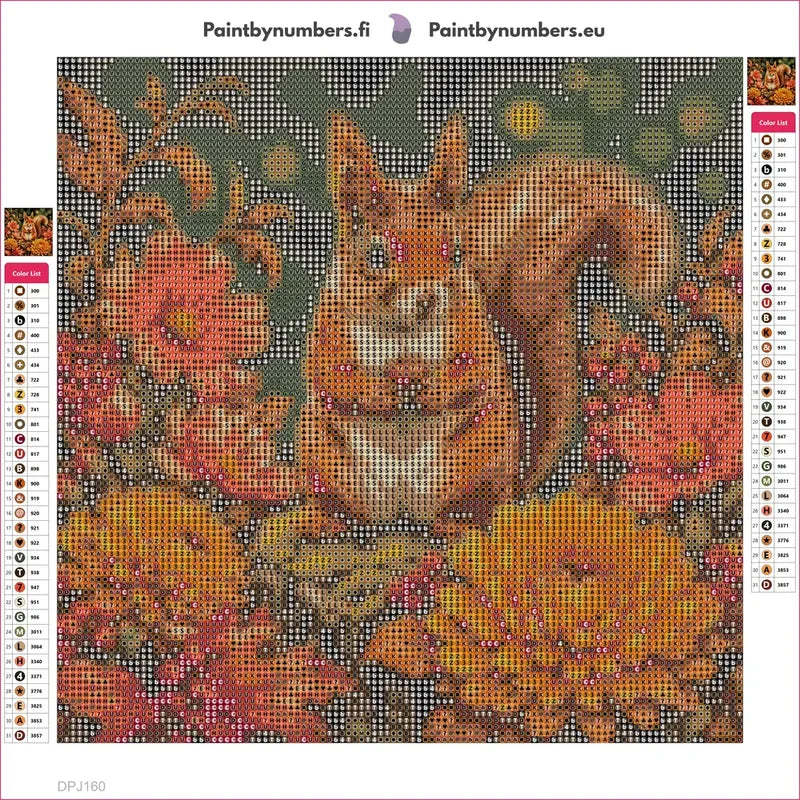 Squirrel with Acorn timanttimaalauksen liimapintainen canvas 30x30cm