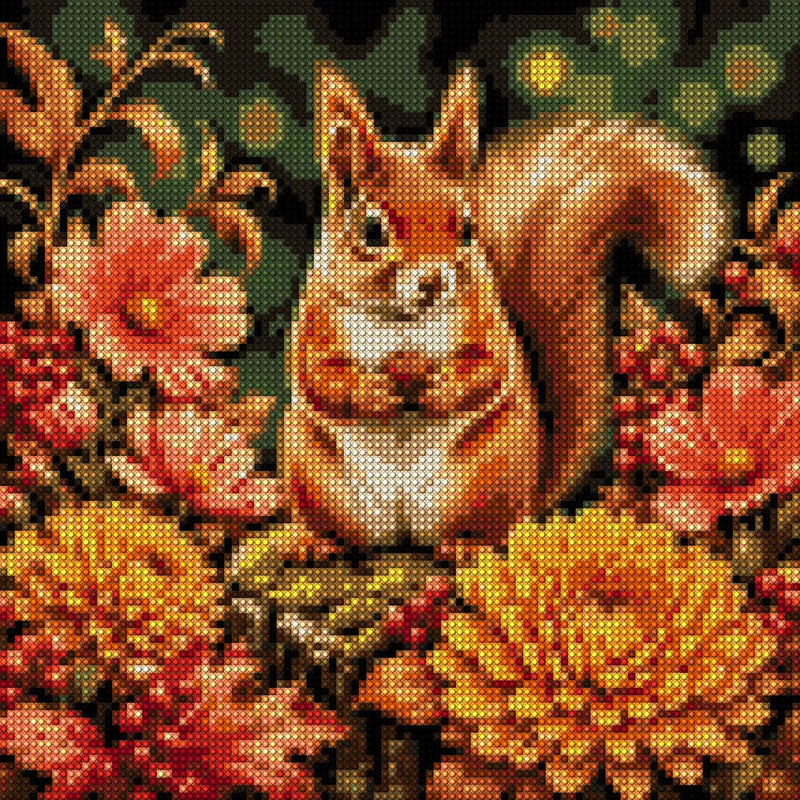 Timanttikuvio - Squirrel with Acorn