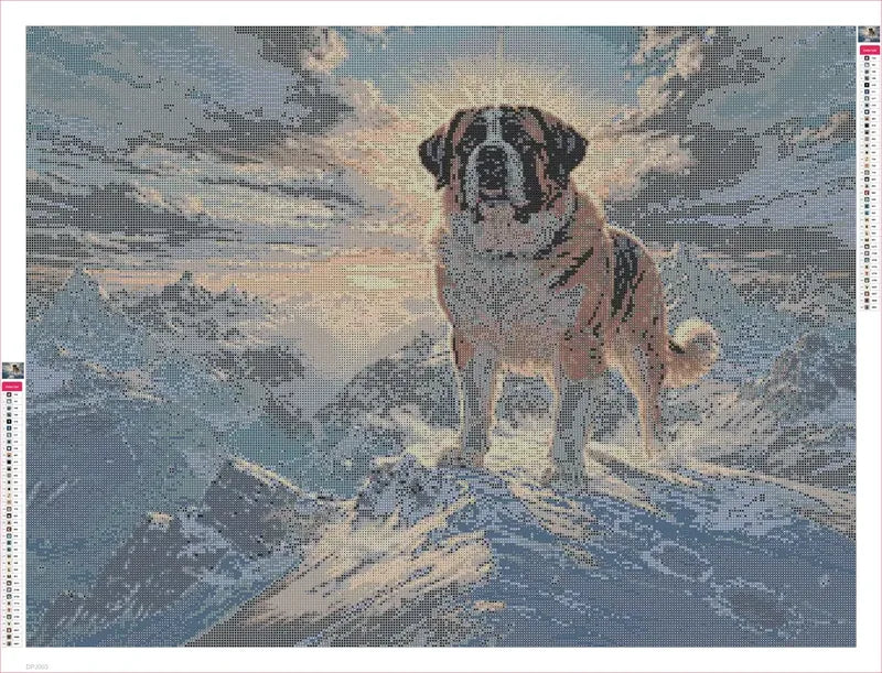 St. Bernard at Summit timanttimaalauksen liimapintainen canvas 80x60cm
