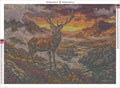 Thumbnail for Stag at Sunset timanttimaalauksen liimapintainen canvas 70x50cm