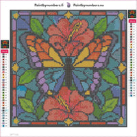 Thumbnail for Stained Glass Butterfly timanttimaalauksen liimapintainen canvas 30x30cm