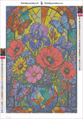 Thumbnail for Stained Glass Flowers timanttimaalauksen liimapintainen canvas 30x45cm