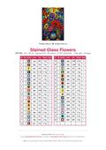 Thumbnail for Stained Glass Flowers timanttimaalauksen värikartta – 35 DMC-väriä